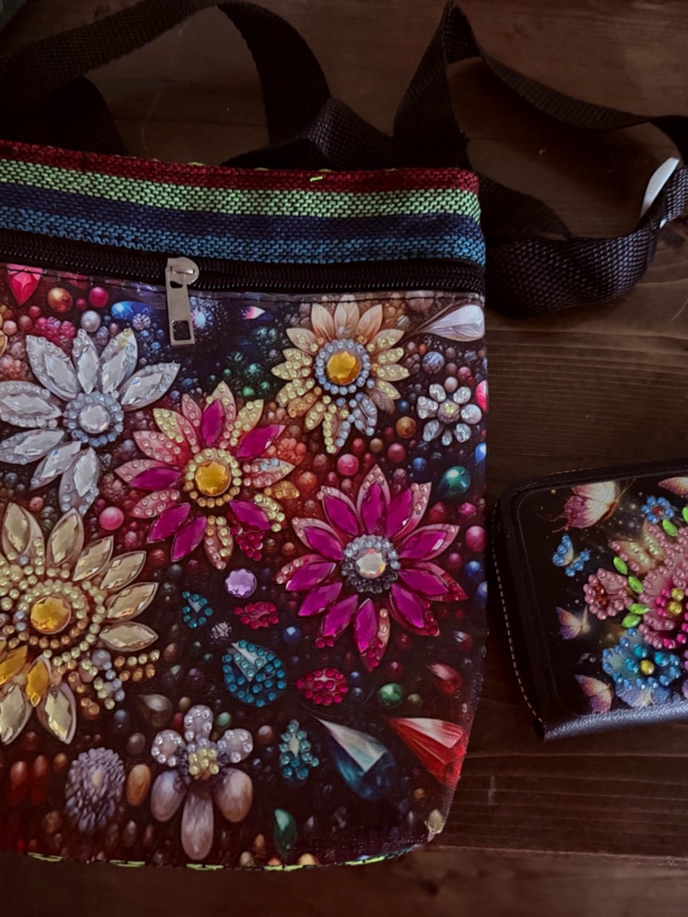 Floral Gem Crossbody Bag in Multicolor